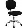 Mid-Back Black Mesh Padded Swivel Task Office Chair with Chrome Base