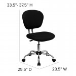 Mid-Back Black Mesh Padded Swivel Task Office Chair with Chrome Base