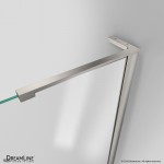 Unidoor-LS 56-57 in. W x 72 in. H Frameless Hinged Shower Door with L-Bar in Brushed Nickel