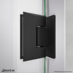 Unidoor-LS 57-58 in. W x 72 in. H Frameless Hinged Shower Door with L-Bar in Satin Black