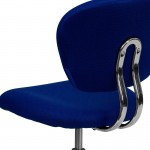 Mid-Back Blue Mesh Padded Swivel Task Office Chair with Chrome Base