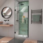 Unidoor-LS 31-32 in. W x 72 in. H Frameless Hinged Shower Door in Satin Black