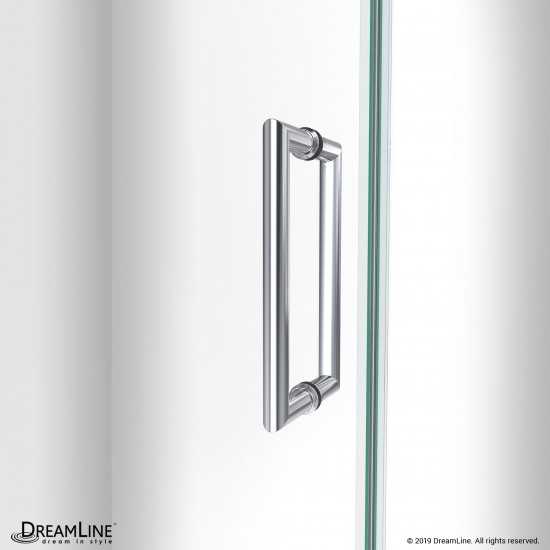 Unidoor-LS 32-33 in. W x 72 in. H Frameless Hinged Shower Door in Chrome