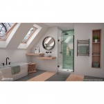 Unidoor-LS 36-37 in. W x 72 in. H Frameless Hinged Shower Door in Oil Rubbed Bronze