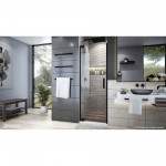 Elegance Plus 34-34 1/2 in. W x 72 in. H Frameless Pivot Shower Door in Satin Black