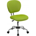 Mid-Back Apple Green Mesh Padded Swivel Task Office Chair with Chrome Base