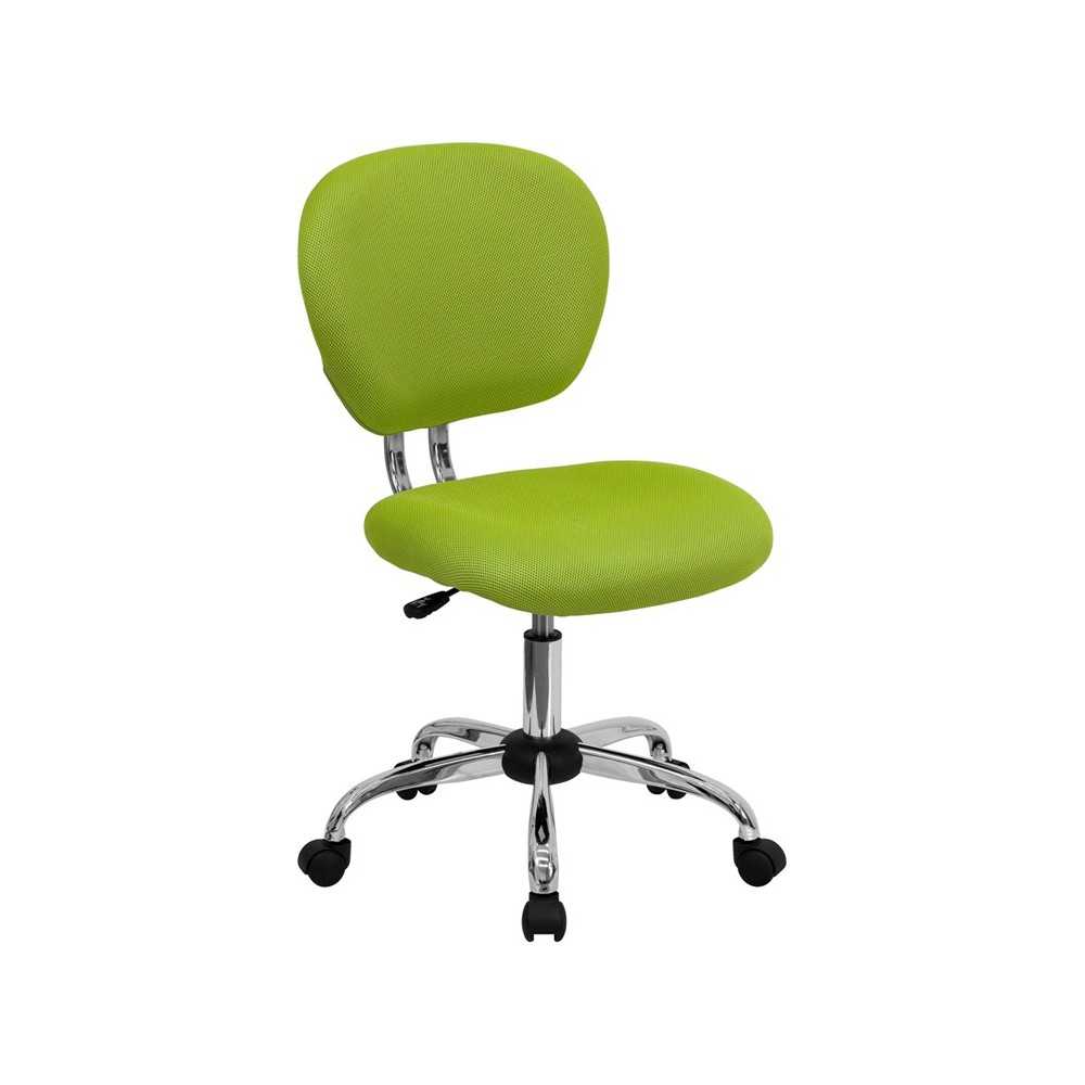 Mid-Back Apple Green Mesh Padded Swivel Task Office Chair with Chrome Base