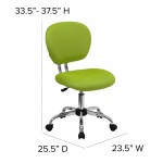 Mid-Back Apple Green Mesh Padded Swivel Task Office Chair with Chrome Base