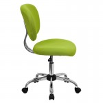 Mid-Back Apple Green Mesh Padded Swivel Task Office Chair with Chrome Base