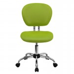 Mid-Back Apple Green Mesh Padded Swivel Task Office Chair with Chrome Base