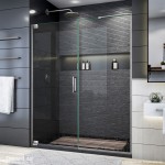 Elegance Plus 58-58 3/4 in. W x 72 in. H Frameless Pivot Shower Door in Brushed Nickel