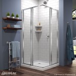 Cornerview 42 in. D x 42 in. W x 74 3/4 in. H Framed Sliding Shower Enclosure in Chrome with White Acrylic Base Kit