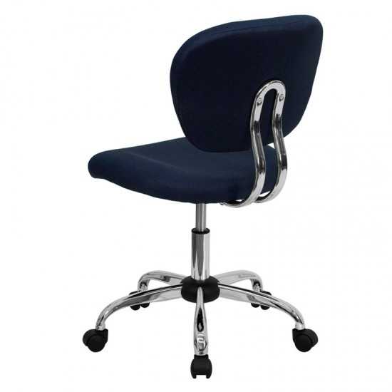 Mid-Back Navy Mesh Padded Swivel Task Office Chair with Chrome Base