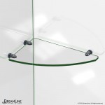 12 in. x 8 in. Corner Glass Shelf in Satin Black