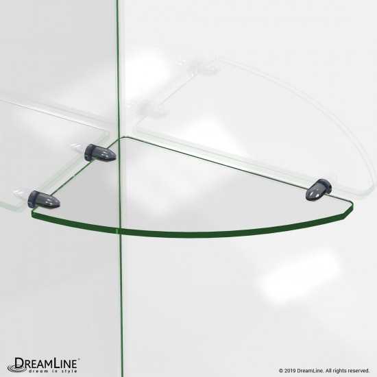 12 in. x 8 in. Corner Glass Shelf in Satin Black
