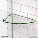 12 in. x 8 in. Corner Glass Shelf in Chrome