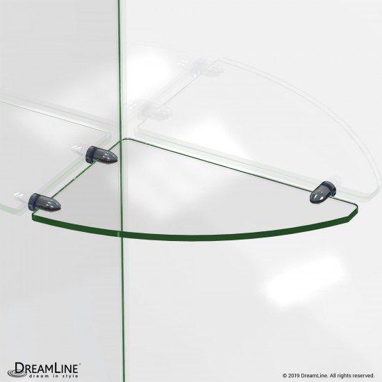 12 in. x 8 in. Corner Glass Shelf in Chrome