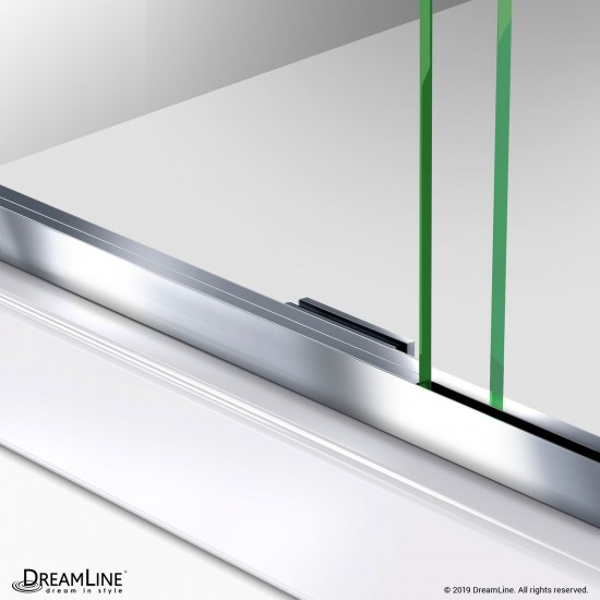 Crest 58-60 in. W x 76 in. H Clear Glass Frameless Sliding Shower Door in Chrome