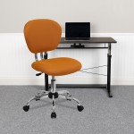 Mid-Back Orange Mesh Padded Swivel Task Office Chair with Chrome Base