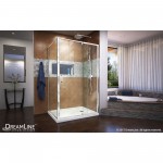 Flex 34 1/2 in. D x 38-42 in. W x 72 in H Semi-Frameless Pivot Shower Enclosure in Chrome