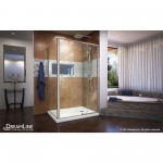 Flex 34 1/2 in. D x 38-42 in. W x 72 in H Semi-Frameless Pivot Shower Enclosure in Brushed Nickel