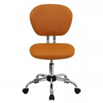 Mid-Back Orange Mesh Padded Swivel Task Office Chair with Chrome Base