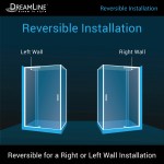 Flex 34 1/2 in. D x 50-54 in. W x 72 in. H Semi-Frameless Pivot Shower Enclosure in Brushed Nickel