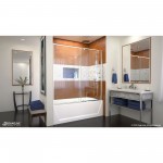 Flex 56-60 in. W x 58 in. H Semi-Frameless Pivot Tub Door in Chrome