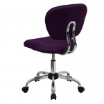 Mid-Back Purple Mesh Padded Swivel Task Office Chair with Chrome Base