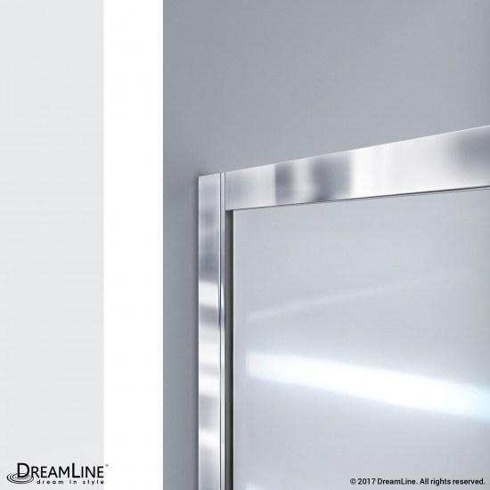 Infinity-Z 32 in. D x 60 in. W x 74 3/4 in. H Clear Sliding Shower Door in Chrome and Right Drain White Base