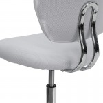 Mid-Back White Mesh Padded Swivel Task Office Chair with Chrome Base