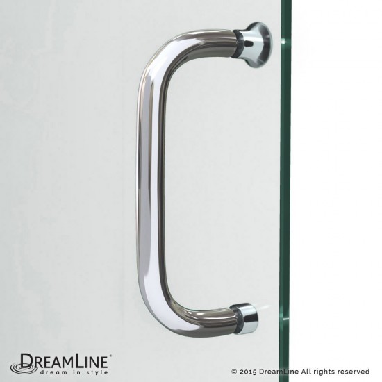 Infinity-Z 34 in. D x 60 in. W x 74 3/4 in. H Frosted Sliding Shower Door in Brushed Nickel and Right Drain White Base