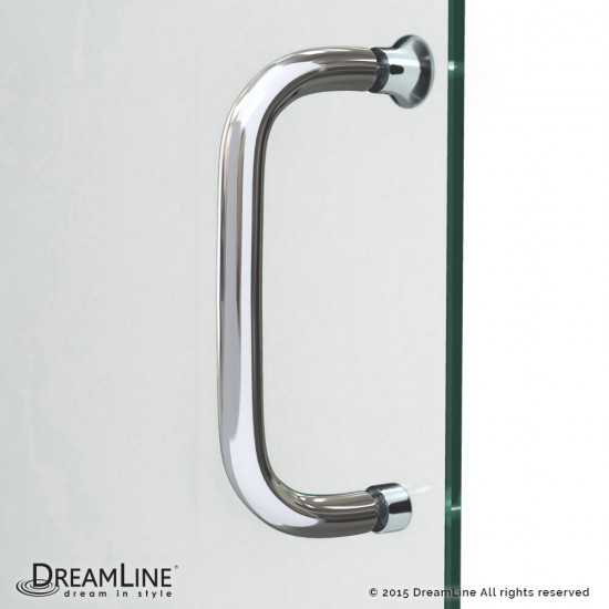 Infinity-Z 36 in. D x 48 in. W x 74 3/4 in. H Frosted Sliding Shower Door in Chrome and Center Drain White Base