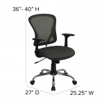 Mid-Back Dark Gray Mesh Swivel Task Office Chair with Chrome Base and Arms