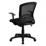 Mid-Back Designer Black Mesh Swivel Task Office Chair with Arms