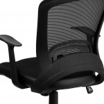 Mid-Back Designer Black Mesh Swivel Task Office Chair with Arms