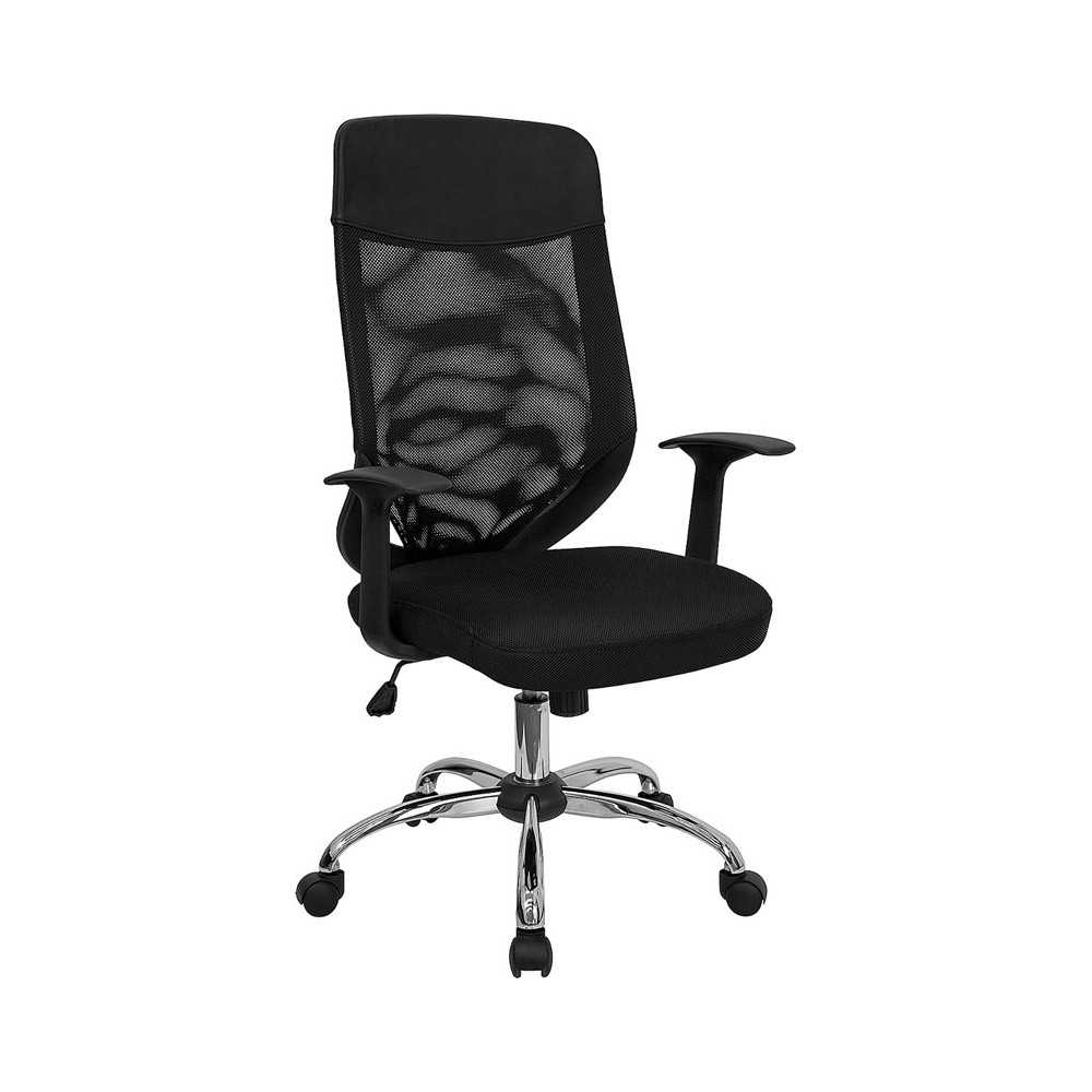 High Back Black Mesh Executive Swivel Office Chair with Arms