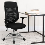 High Back Black Mesh Executive Swivel Office Chair with Arms