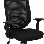 High Back Black Mesh Executive Swivel Office Chair with Arms