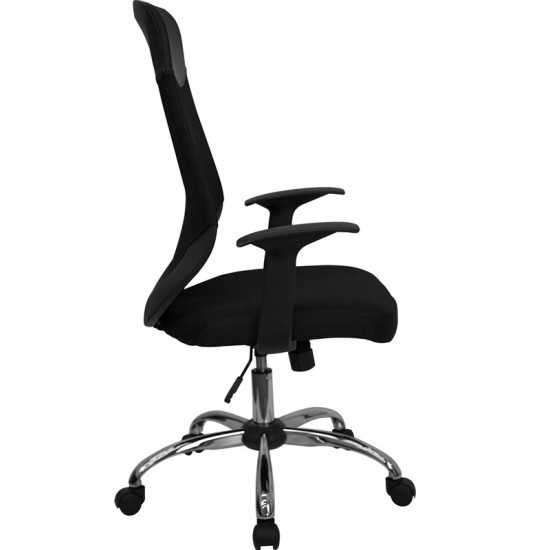 High Back Black Mesh Executive Swivel Office Chair with Arms