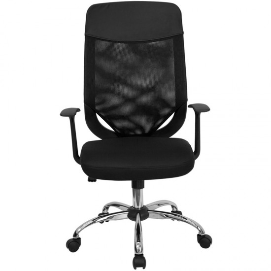 High Back Black Mesh Executive Swivel Office Chair with Arms