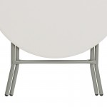 2.63-Foot Round Granite White Plastic Folding Table