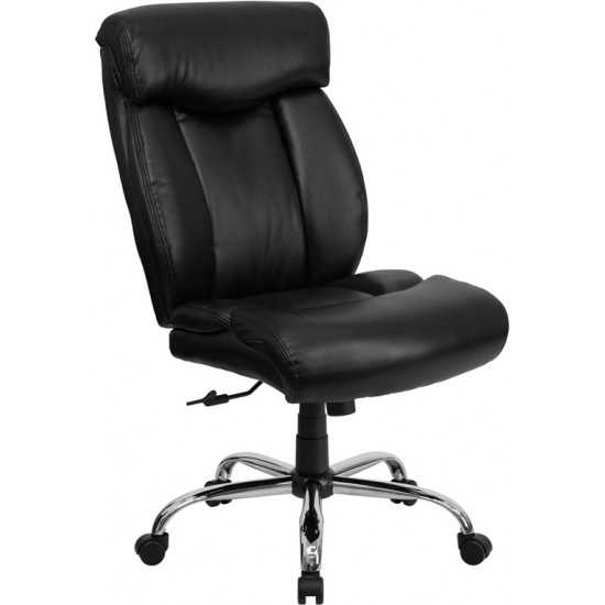 Big & Tall 400 lb. Rated Black LeatherSoft Executive Ergonomic Office Chair with Full Headrest