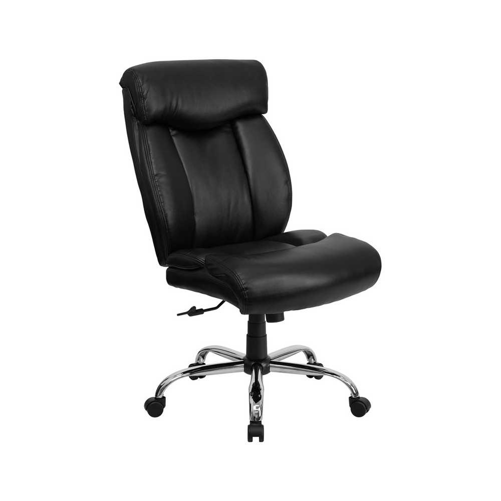 Big & Tall 400 lb. Rated Black LeatherSoft Executive Ergonomic Office Chair with Full Headrest