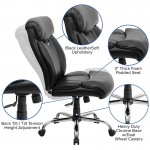 Big & Tall 400 lb. Rated Black LeatherSoft Executive Ergonomic Office Chair with Full Headrest