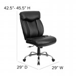 Big & Tall 400 lb. Rated Black LeatherSoft Executive Ergonomic Office Chair with Full Headrest