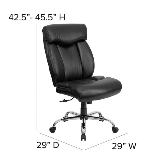 Big & Tall 400 lb. Rated Black LeatherSoft Executive Ergonomic Office Chair with Full Headrest