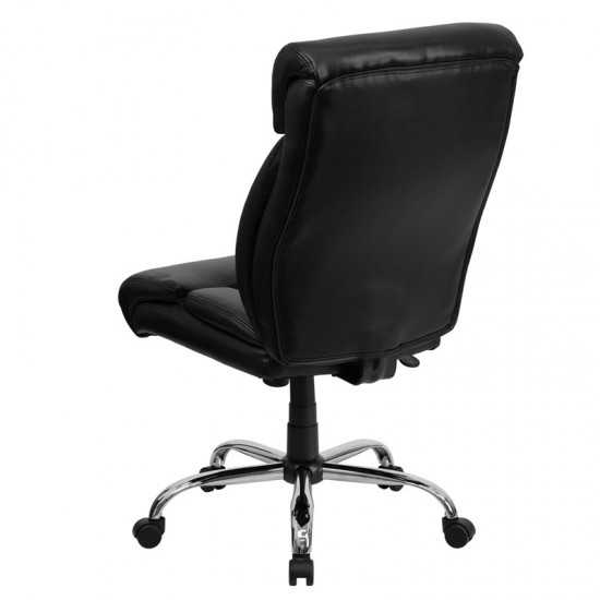 Big & Tall 400 lb. Rated Black LeatherSoft Executive Ergonomic Office Chair with Full Headrest