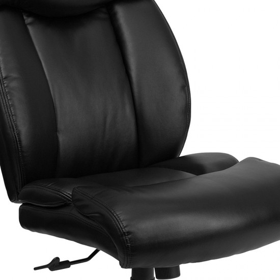 Big & Tall 400 lb. Rated Black LeatherSoft Executive Ergonomic Office Chair with Full Headrest