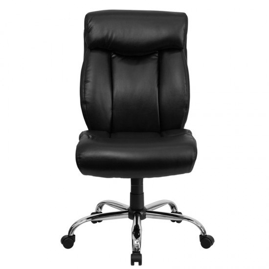 Big & Tall 400 lb. Rated Black LeatherSoft Executive Ergonomic Office Chair with Full Headrest